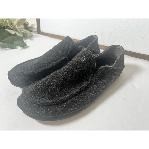 OLUKAI Moloa Hulu Men's Breathable Wool Slippers 12 EU 45 Grey Slip On - Picture 1 of 8